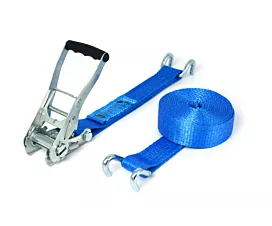 5T - Standard Sangle d’arrimage - 5T - 9m - 50mm - en 2 pièces - crochets ouverts - Bleu