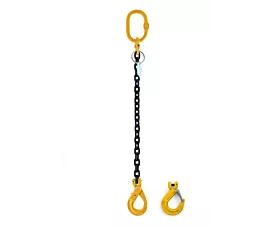Elingues à chaîne 1 brin G8 Chaîne de levage - 6mm - 1 brin - Sans raccourcisseur - G8 - Crochet au choix