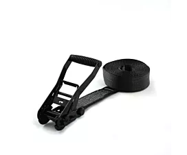 4T/5T/Ergo - Sans fin Sangle d’arrimage - 5T - 50mm - en 1 pièce - tendeur à cliquet - Noir + étiquette personnalisée