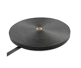 Tout - Black Webbing Sangle en polyester 35 mm - 3750 kg - 100 m en rouleau - noir