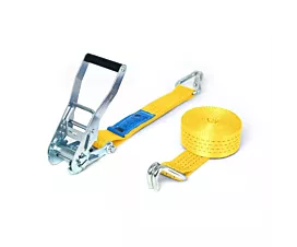 Tout - Sangles 50mm Sangle d’arrimage - 4T - 9m - 50mm - en 2 pièces - Crochets doigts serrés - Jaune