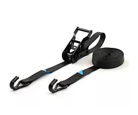 Tout - Sangles noires Sangle d’arrimage - 1,2T - 25mm - en 2 pièces - tendeur à cliquet - Noir + étiquette personnalisée