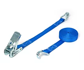 Tout - Sangles 25mm Sangle d’arrimage - 800kg - 4,8m - 25mm - en 2 pièces - crochets serrés - Bleu