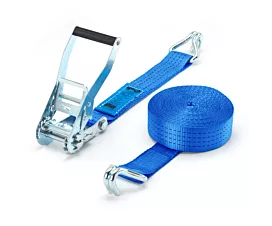 4T - Standard Sangle d’arrimage - 4T - 9m - 50mm - en 2 pièces - crochets doigts serrés - Bleu